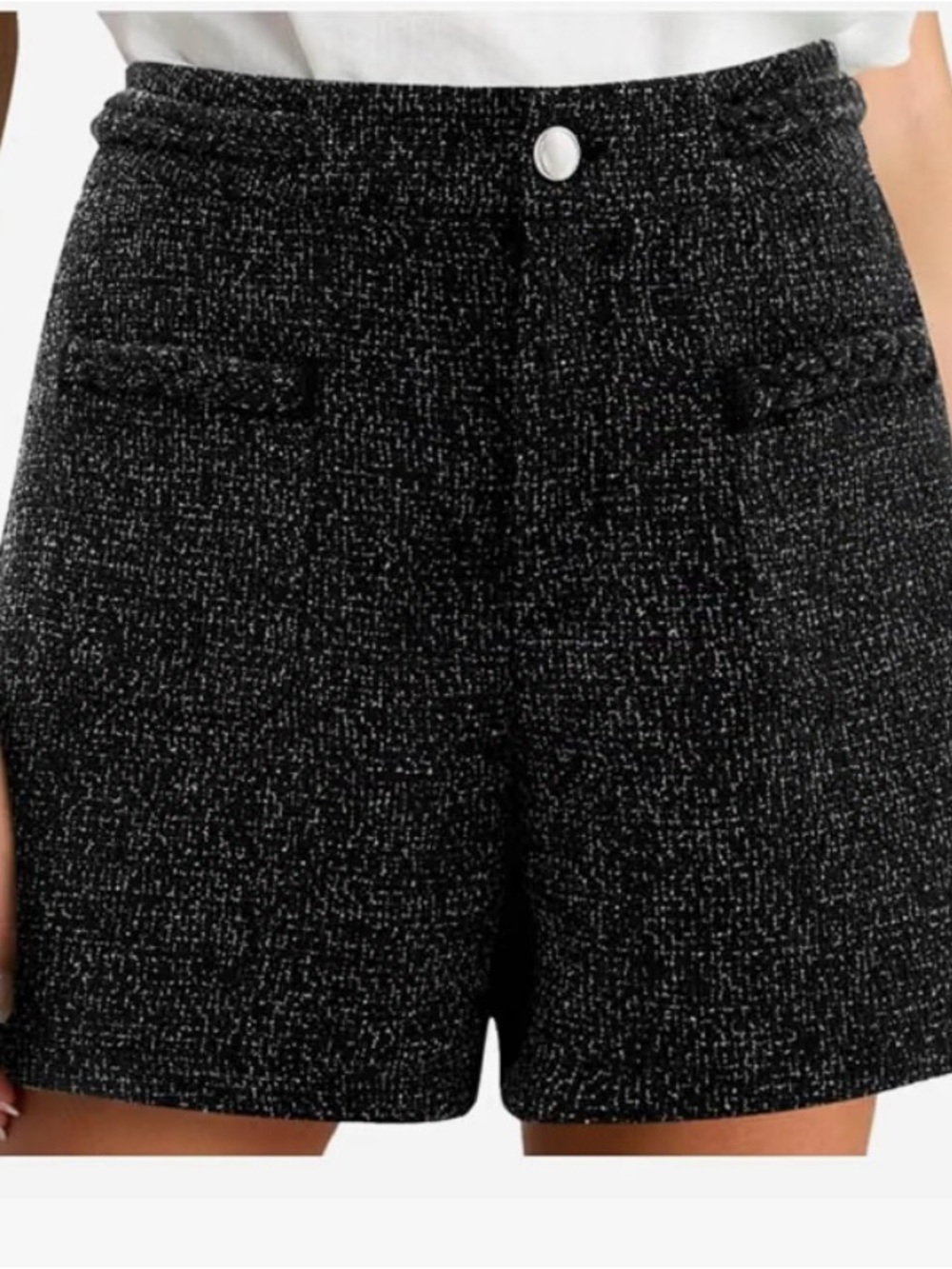 Textured Black Heather Women's Bermuda Shorts